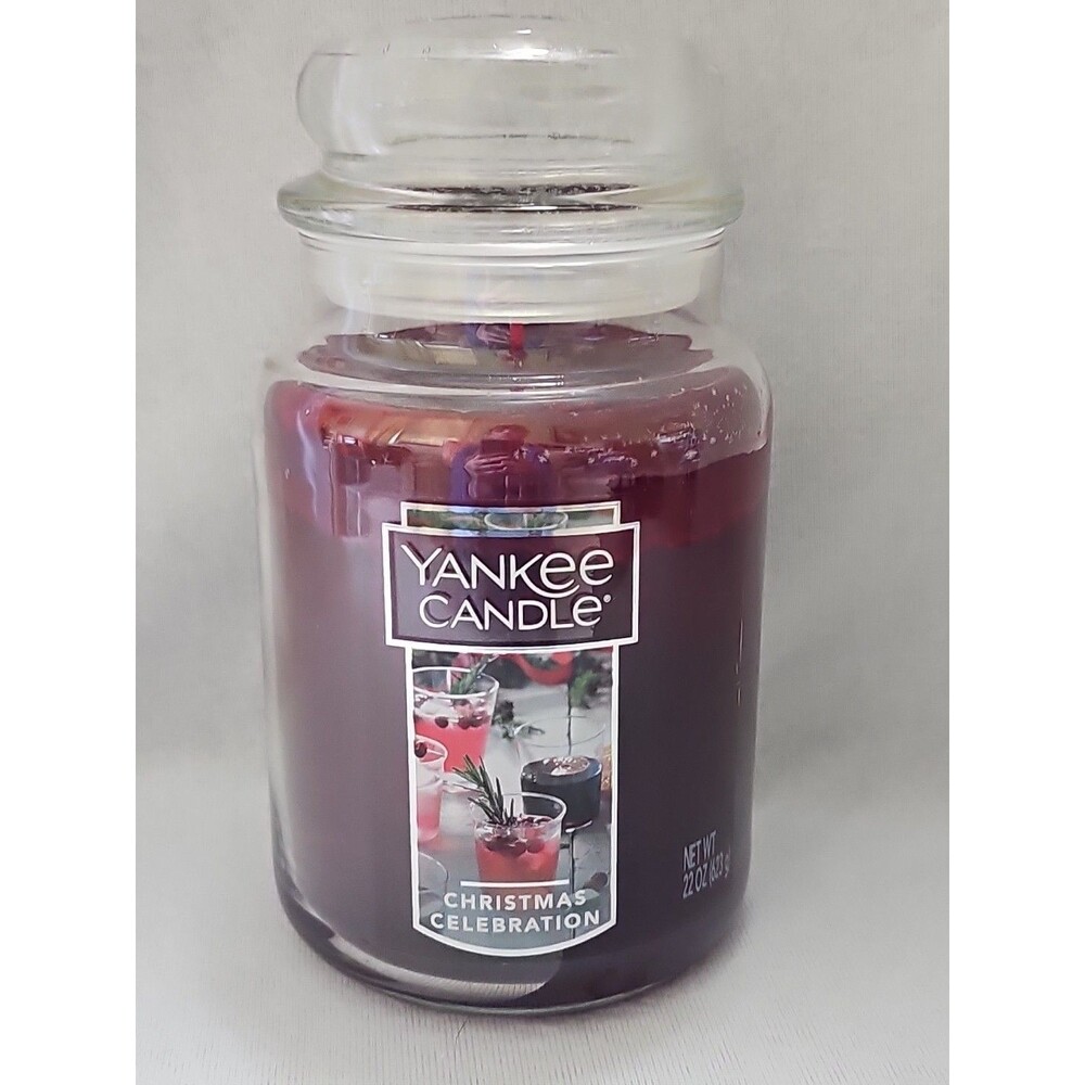 Yankee Candle CHRISTMAS CELEBRATION Large Jar 22 Oz Red Housewarmer New.